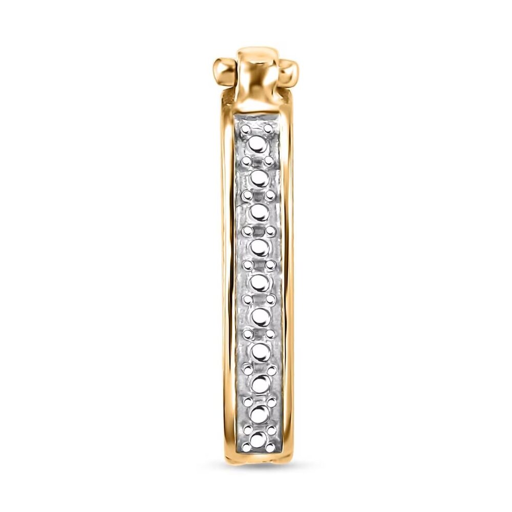 Simulated Diamond 0.10 ctw Charm in 18K Yellow Gold Over Sterling‎ Silver NWT